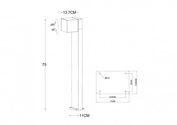Уличный светодиодный светильник Arte Lamp Belgrade A5193PA-1BK