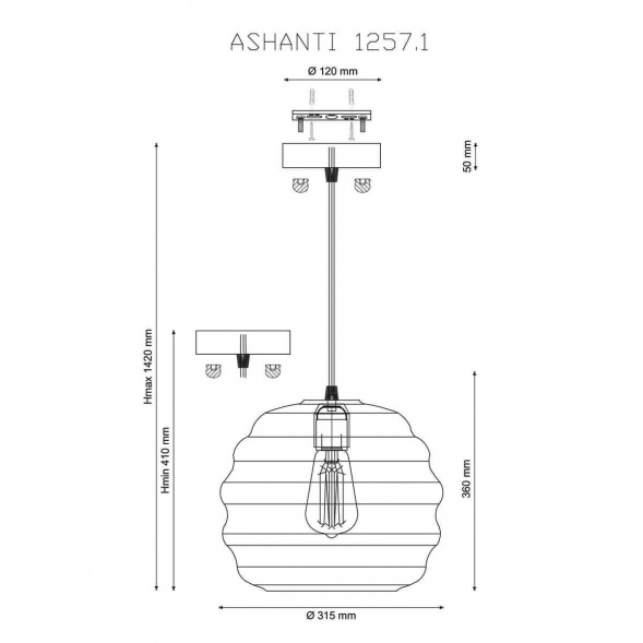 Подвесной светильник Lucia Tucci Ashanti 1257.1