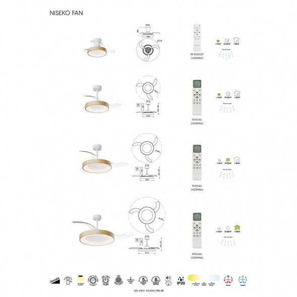 Люстра-вентилятор Mantra NISEKO FAN S 9013
