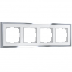 Рамка Werkel Baguette 4 поста белый/серебро W0042850