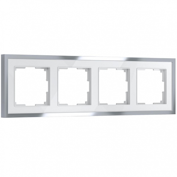 Рамка Werkel Baguette 4 поста белый/серебро W0042850
