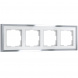 Рамка Werkel Baguette 4 поста белый/серебро W0042850