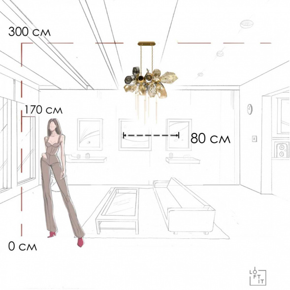 Подвесная люстра LOFT IT Britannica 10401/800L