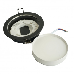 Светильник встраиваемый Feron DL507 потолочный GX53 черный + белый круг 51352