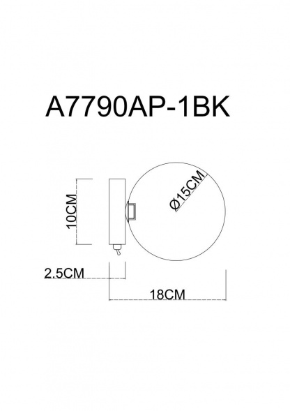 Бра Arte Lamp Vincent A7790AP-1BK