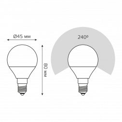Лампа светодиодная Gauss E14 10W 3000K матовая 53110