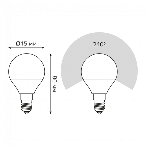 Лампа светодиодная Gauss E14 10W 3000K матовая 53110