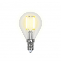 Лампа светодиодная филаментная Uniel E14 6W 3000K прозрачная LED-G45-6W/WW/E14/CL UL-00000197