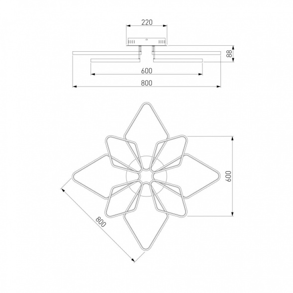 Потолочная светодиодная люстра Eurosvet Kalifea 90081/8 хром