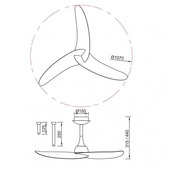 Люстра-вентилятор Mantra IPANEMA III 9042