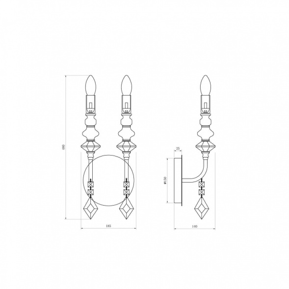 Бра Lucia Tucci Maya W4450.2 Chrome