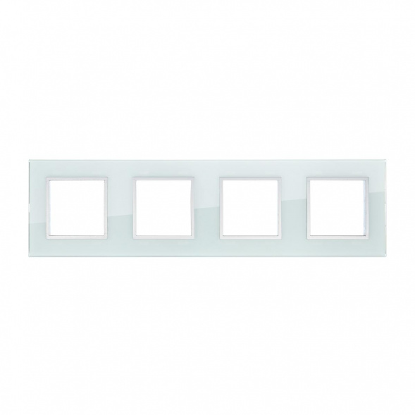 Рамка LK Studio 4-постовая из натурального светлого стекла LK45 854411-1