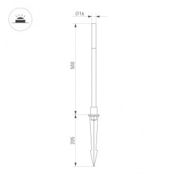 Ландшафтный светодиодный светильник Arlight KT-Canna-L500-1W Warm3000 034161