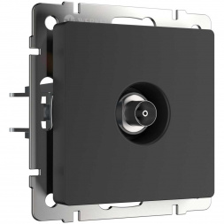W1184008/ ТВ-розетка проходная (черный матовый)