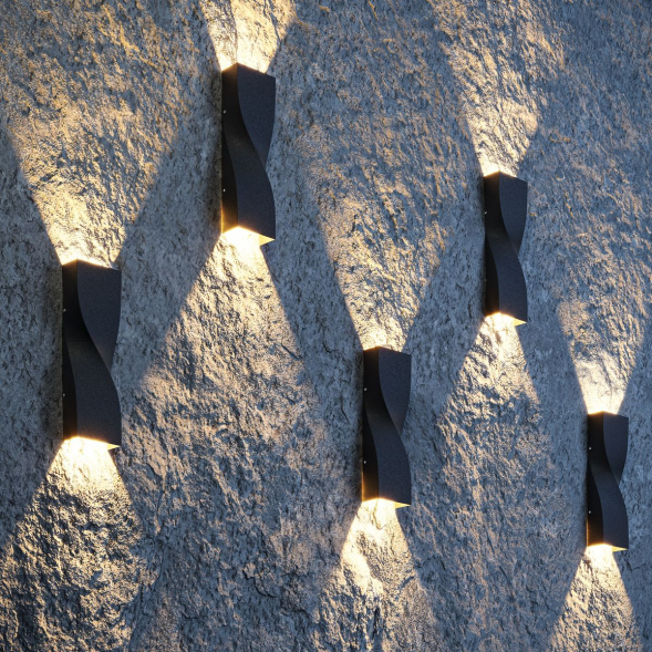 Уличный настенный светодиодный светильник Maytoni Twist O040WL-L11B3K