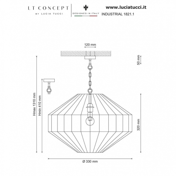 Подвесной светильник Lucia Tucci Industrial 1821.1