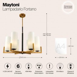 Подвесная люстра Maytoni Fortano MOD089PL-06BS