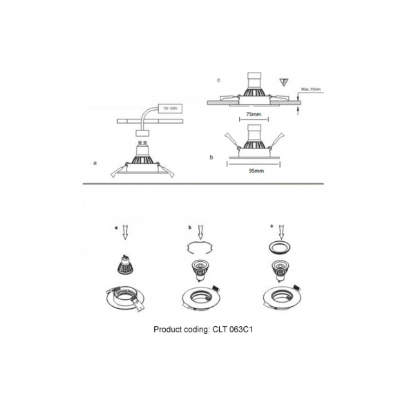 Встраиваемый светильник Crystal Lux CLT 063C1 WH