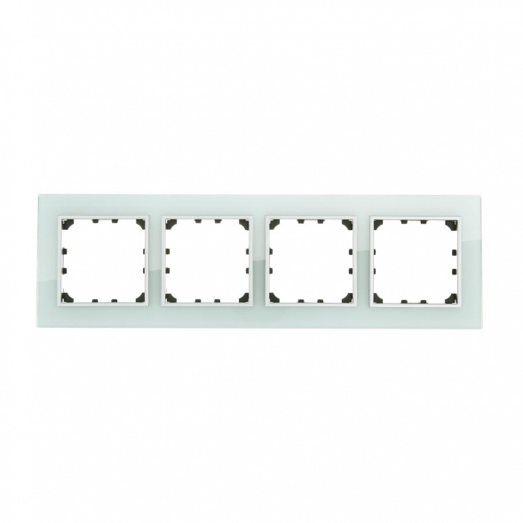 Рамка LK Studio 4-постовая из натурального светлого стекла LK60 864411-1