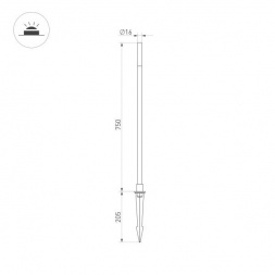 Ландшафтный светодиодный светильник Arlight KT-Canna-L750-1W Warm3000 034162