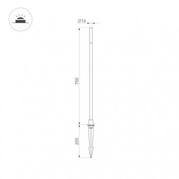 Ландшафтный светодиодный светильник Arlight KT-Canna-L750-1W Warm3000 034162