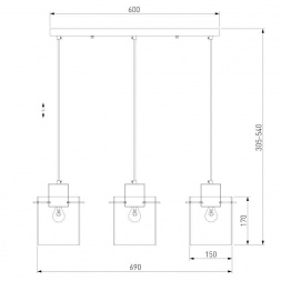 Подвесной светильник Eurosvet Trim 50227/3 дымчатый
