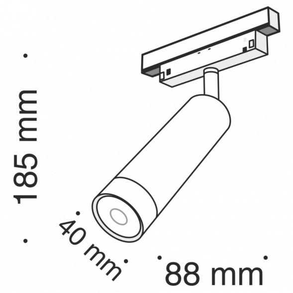 Трековый светодиодный светильник для магнитного шинопровода Maytoni Track Lamps TR019-2-7W4K-B