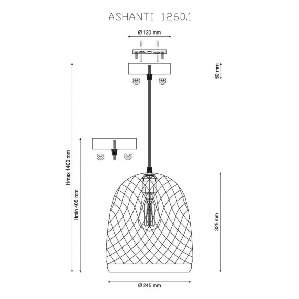 Подвесной светильник Lucia Tucci Ashanti 1260.1