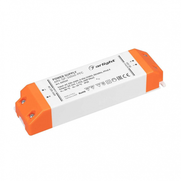 Блок питания Arlight ARV-SP-24040-PFC 24V 40W IP20 1,67A 039237