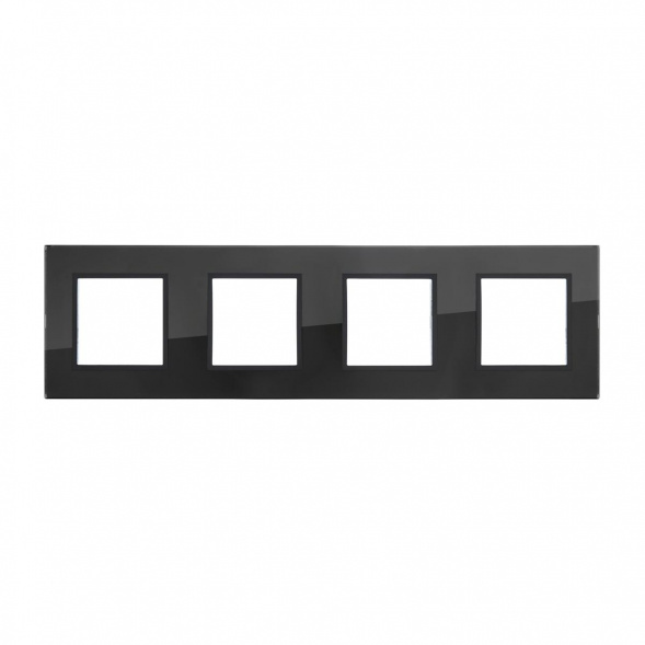 Рамка LK Studio 4-постовая из натурального темного стекла LK45 854410-1