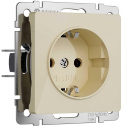 Розетка с заземлением и шторками Werkel айвори акрил W1171143 4690389197093