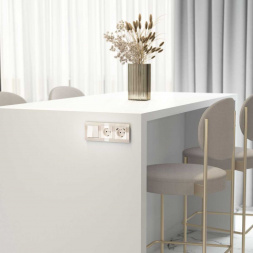 Розетка с заземлением и шторками Werkel айвори акрил W1171143 4690389197093