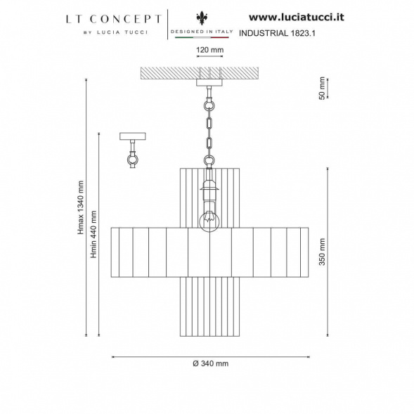 Подвесной светильник Lucia Tucci Industrial 1823.1