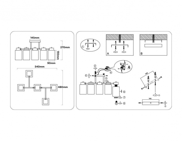 Люстра на штанге Ambrella light TRADITIONAL TR303048