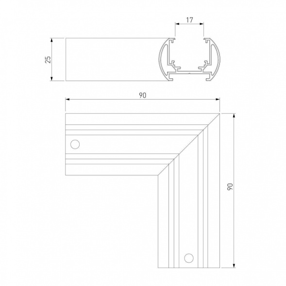 Коннектор угловой для шинопровода Elektrostandard Slim Magnetic 85135/00 черный a065259
