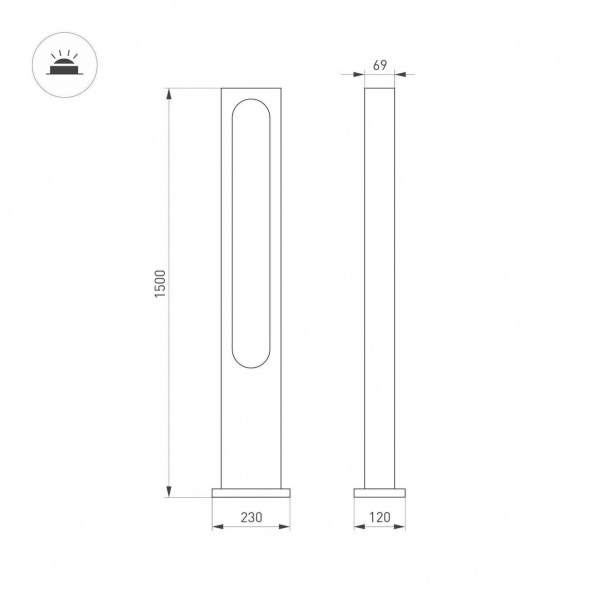 Уличный светодиодный светильник Arlight LGD-Muse-Boll-H1500-18W Warm3000 035395