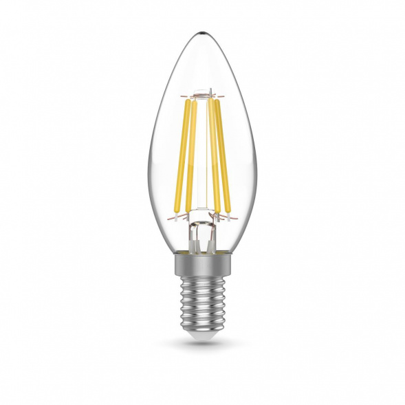 Лампа светодиодная филаментная Gauss E14 4,5W 2700К прозрачная 1031115