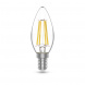 Лампа светодиодная филаментная Gauss E14 4,5W 2700К прозрачная 1031115