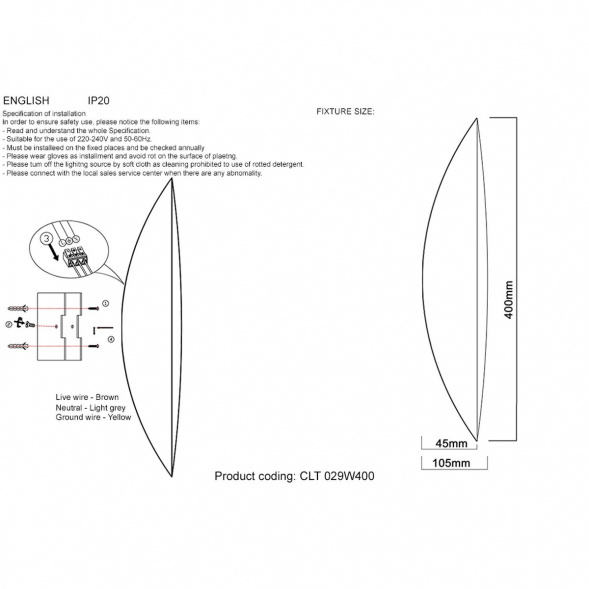 Настенный светильник Crystal Lux CLT 029W400 SL