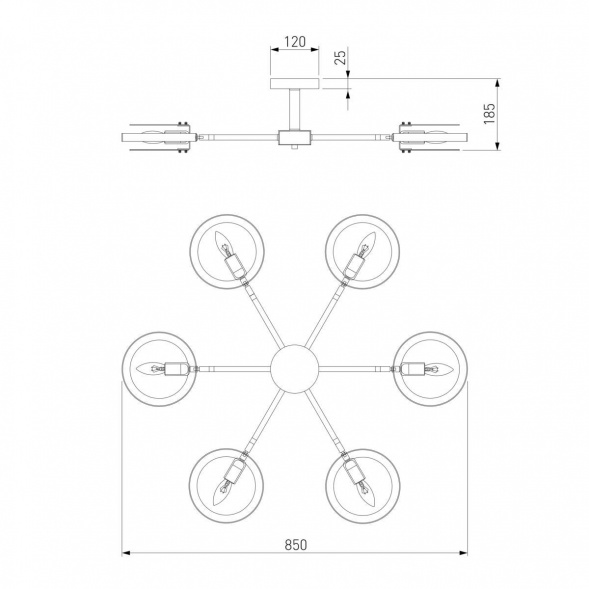 Потолочная люстра Eurosvet Gallo 70121/6 черный