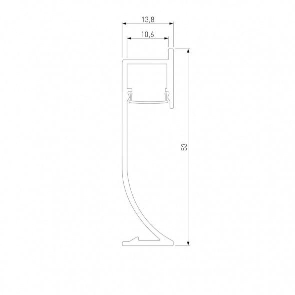Профиль алюминиевый с рассеивателем для плинтуса Elektrostandard LL-2-ALP021 a066618