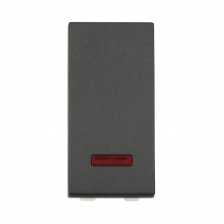 Выключатель LK Studio с индикатором 45х22,5мм (схема 1L) 16 A, 250 B (черный бархат) LK45 850308-1