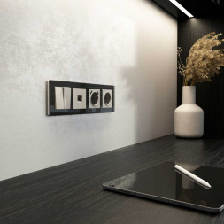 Выключатель двухклавишный проходной с подсветкой (дымчатый) W1222104/ a069459