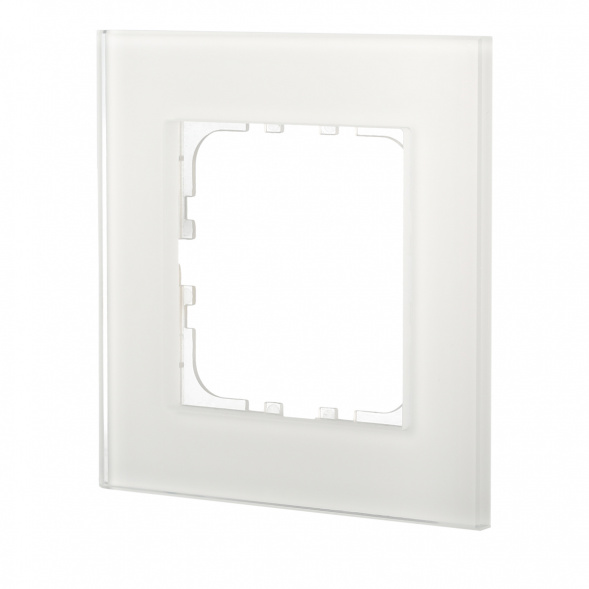 Рамка LK Studio 1-постовая, натуральное стекло (белый) LK80 844113-1