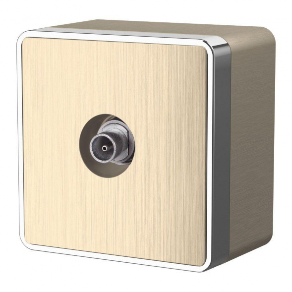 W5083010/ ТВ-розетка оконечная Gallant (шампань рифленый)