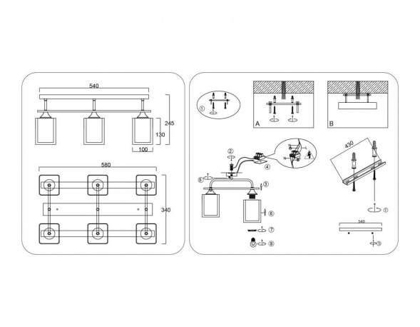 Светильник потолочный Ambrella light TRADITIONAL TR3033247