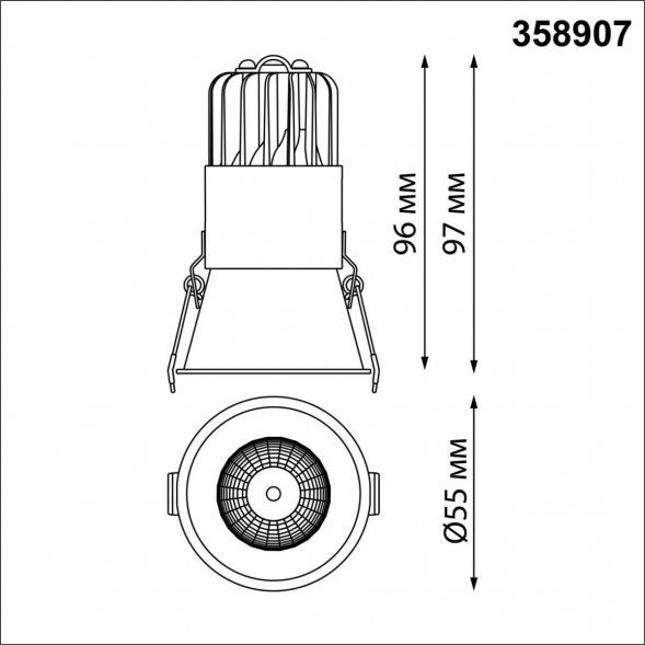 Встраиваемый светодиодный светильник Novotech Spot Lang 358907