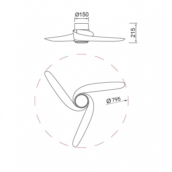 Люстра-вентилятор Mantra GROENLAND 9065