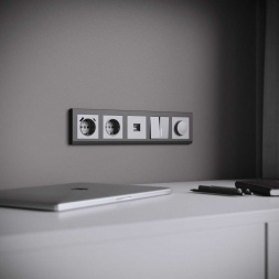 Выключатель двухклавишный с подсветкой Werkel серебряный матовый W1120165 4690389195532