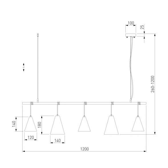 Подвесной светильник Eurosvet Castle 50088/5 черный/золото